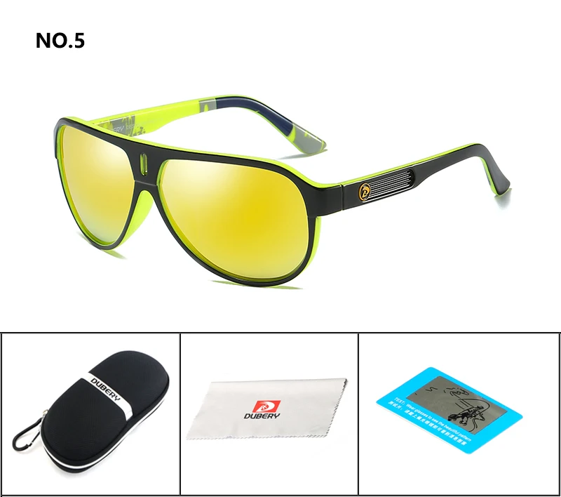 Бренд dubery, дизайнерские поляризованные солнцезащитные очки, мужские солнцезащитные очки для вождения, мужские винтажные Ретро зеркальные очки, мужские очки, UV400, на молнии - Цвет линз: 05