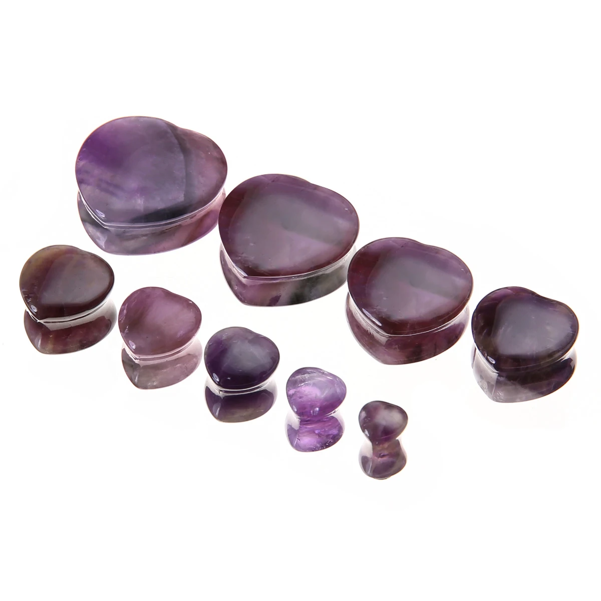 1 Pair Shellhard Heart Shaped Stone Ear Plug Fashion Flesh Tunnel Ear Expander Stretcher For Women Femme Jewelry