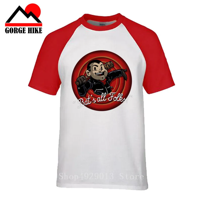 

2019 Lucille T Shirt Male bat's all folks Camiseta Loose The Walking Dead T-Shirts Negan Man Short Sleeve O Neck Teenboy Clothes