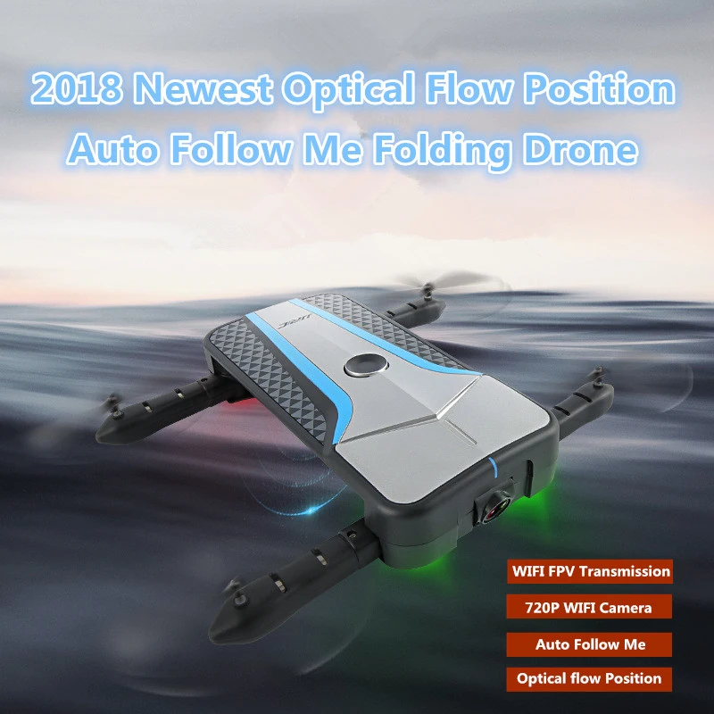 

WIFI FPV foldable Racing rc drone follow me optical flow position APP control selfie RC quadcopter with 720P camera VS X183 E58