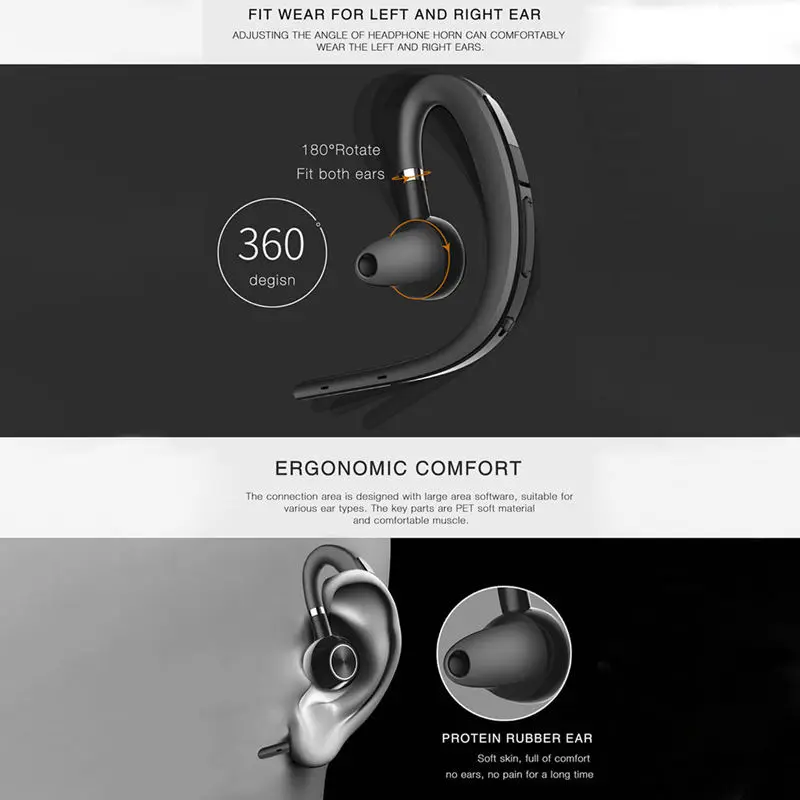 Обновление Bluetooth наушники Handsfree ушные крючки беспроводные гарнитуры V4.1