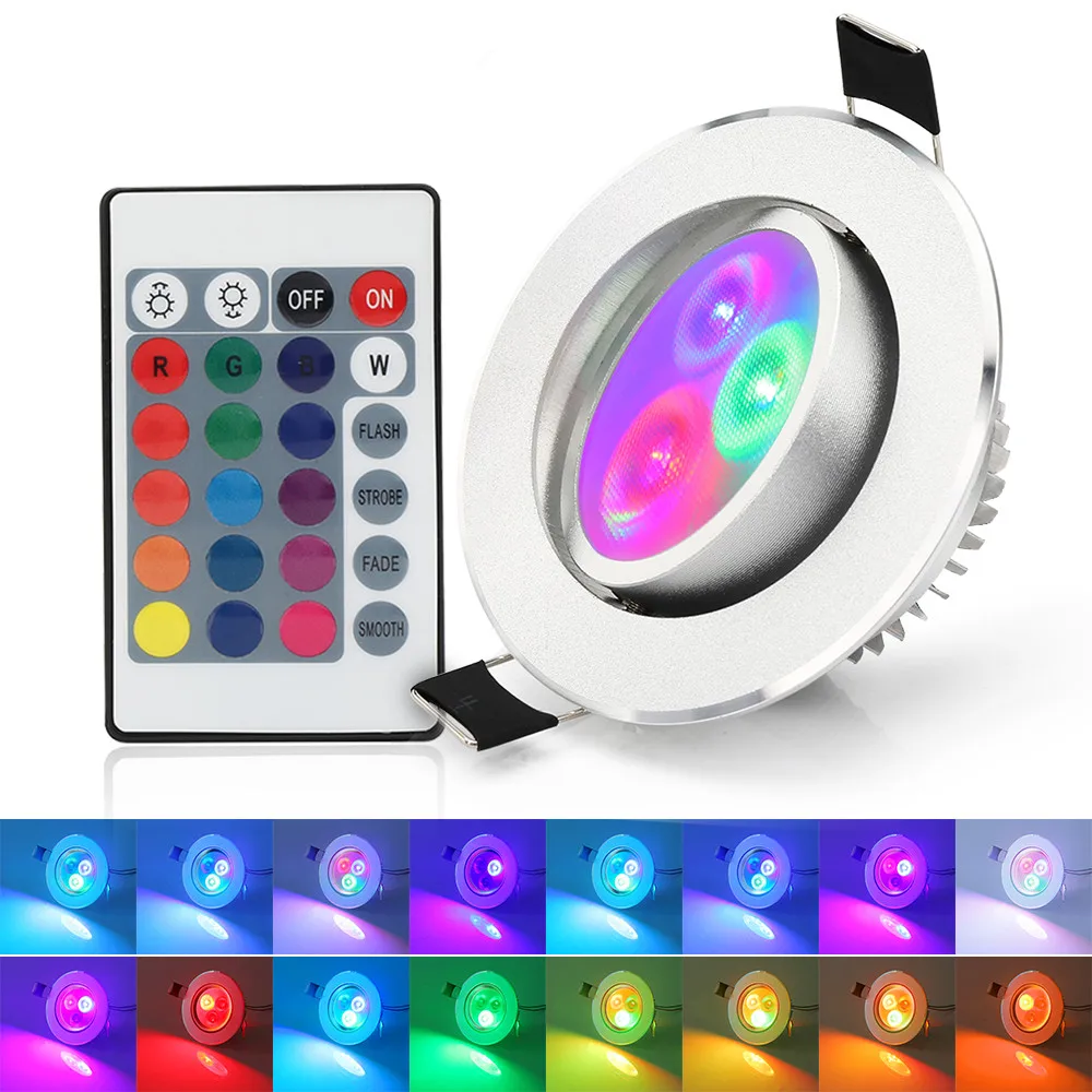 

Led Downlights RGB 5W 16 color changes Led light Changing Magic Bulb AC85-265V Recessed with Remote controller Spot light
