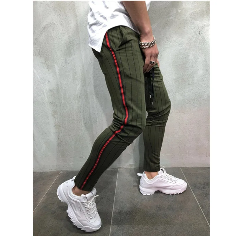 Новые фирменные мужские спортивные штаны с принтом для фитнеса, мужские хлопковые брюки для бодибилдинга и тренировок, повседневные бегуны, спортивная одежда, брюки-карандаш для мужчин - Цвет: army green
