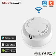 WiFi Smart Smoke Detector Wireless Fire Smoke Sensor Detector smart life app smoke sensor relay output smoke detector smoke induction switch module factory direct sales