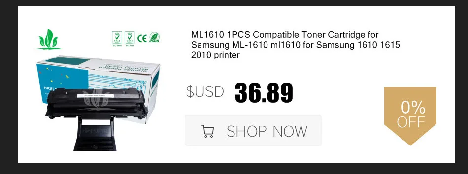 ML1610 2 шт совместимый тонер-картридж для samsung ML-1610 ml1610 для samsung 1610 1615 2010 принтер