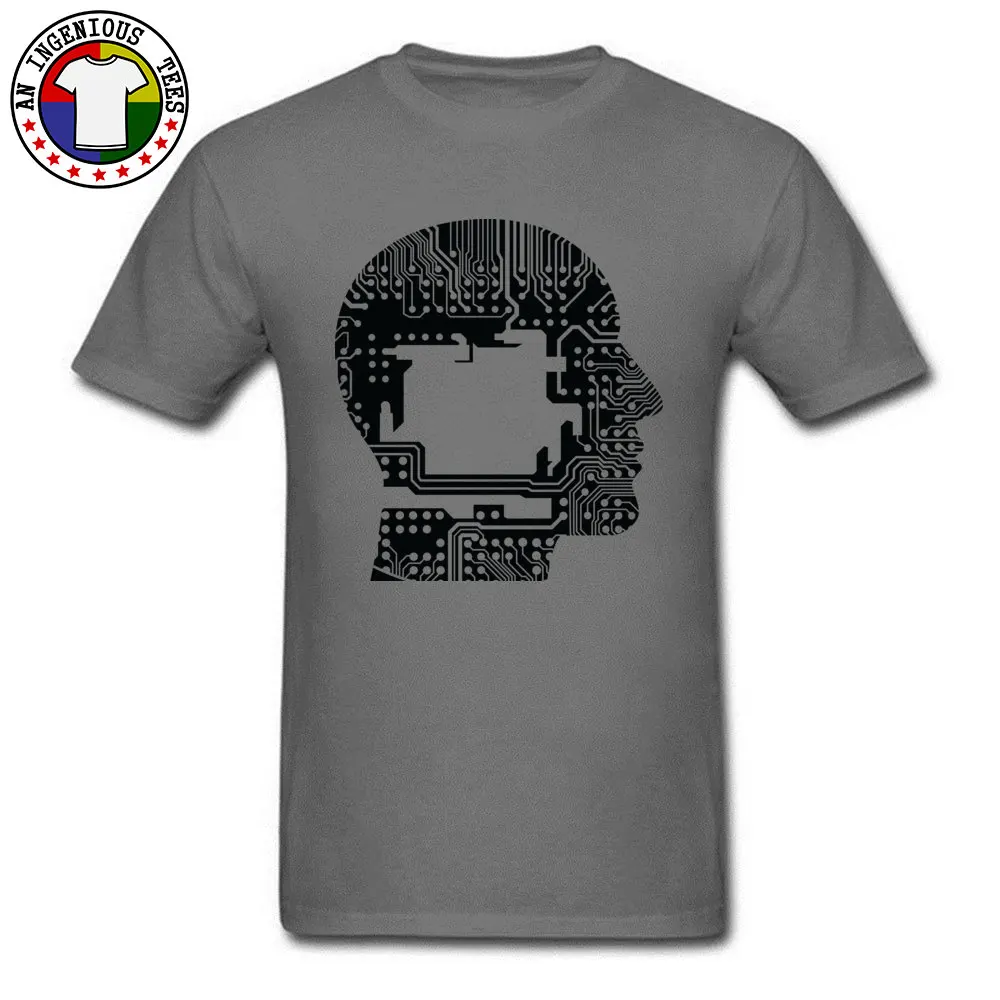 Circuit Brain O-Neck Tshirts Labor Day Tops Shirts Short Sleeve High Quality 100% Cotton Classic Tee Shirt Leisure Men Circuit Brain carbon
