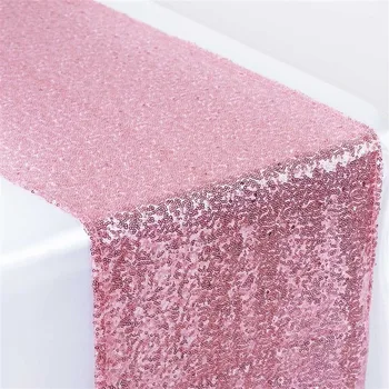 

Free shipping hot selling 10pcs pink color sequin table runner for weddings supplier decoration party/hotel/restaurant
