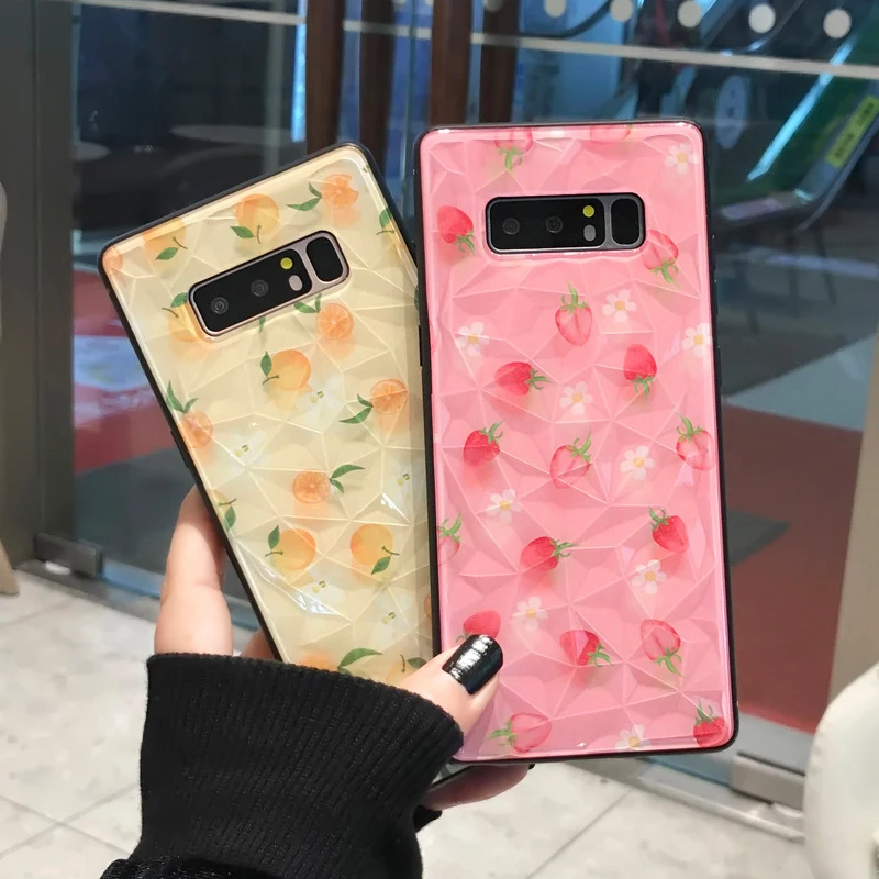

Fashion Cover For Samsung Galaxy S8 S9 plus Fruits Lemon Soft Diamond Pattern Case Cover For Samsung Galaxy S10 Note 9 8 S10e