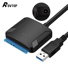 Rovtop USB 3.0 vers SATA 3 câble Sata vers USB adaptateur convertir les câbles prend en charge 2.5 ou 3.5 pouces externe SSD HDD adaptateur disque dur(China)