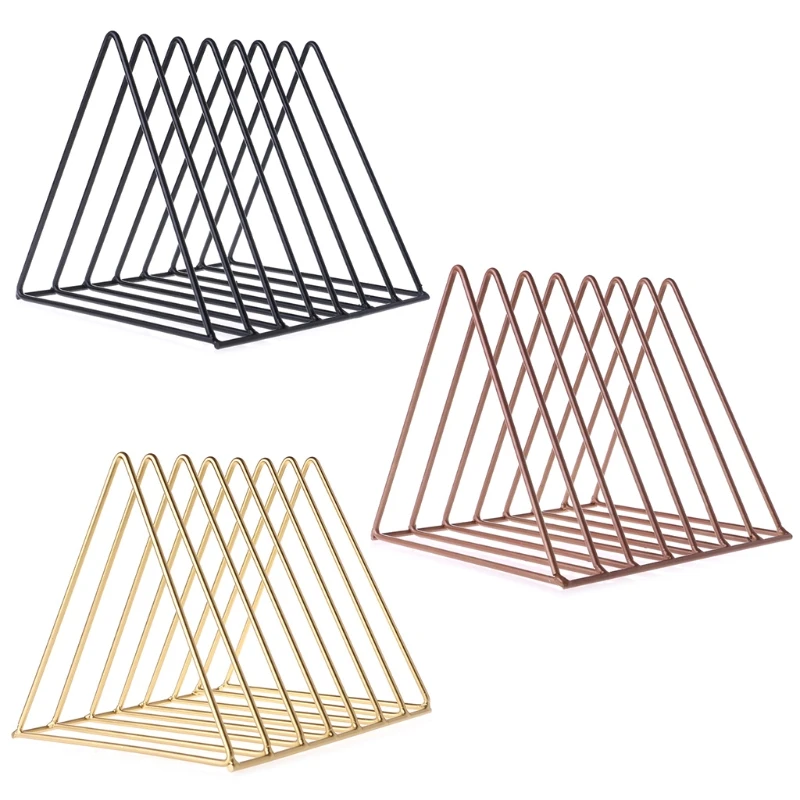 

Home Office Iron Storage Rack Book Magzine Holder Multifunction Organizer Decor Book classification Supplies