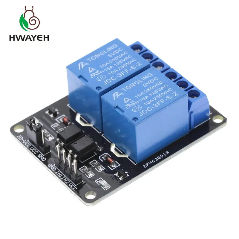 1 шт./лот новый 5 в 2 канальный релейный модуль щит для Arduino ARM PIC AVR DSP Electronic 10A|Реле| |