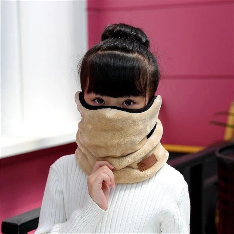 Зимний шарф ветрозащитная Пылезащитная маска для лица Теплые маски для шеи подходит для велоспорта, лыжного туризма, путешествий, спорта на открытом воздухе - Цвет: Child-Beige