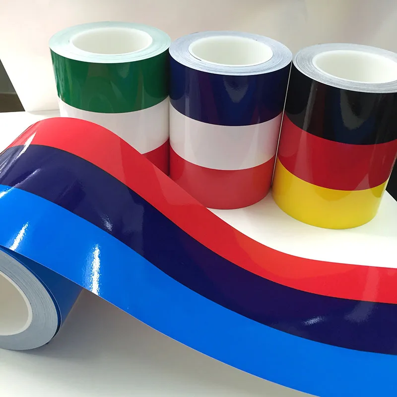 

2 Metres 3 Color Car Sticker BMW Germany and Italy Flag Stripe Car Hood Vinyl Sticker Tri-Color Line