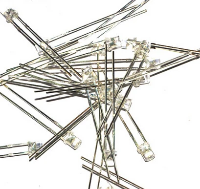 

1000PCS x 3mm Flat top Clear Lens Warm White Red Jade Green Blue Yellow Orange Purple Light-Emitting Diode LED Lamp Long Leg