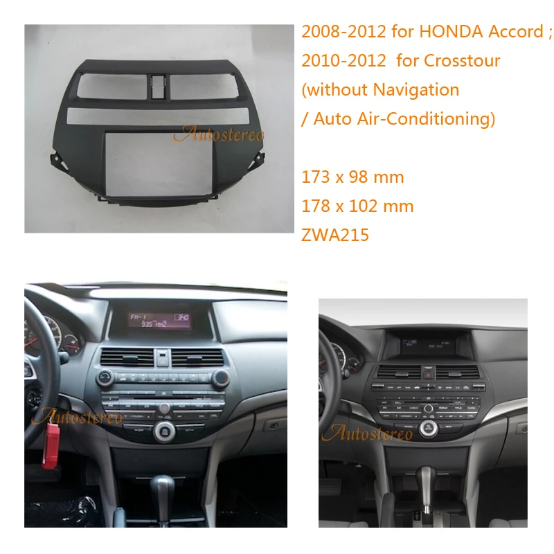 Car Radio Fascia For Honda Accord 2008 2012 Crosstour 2010