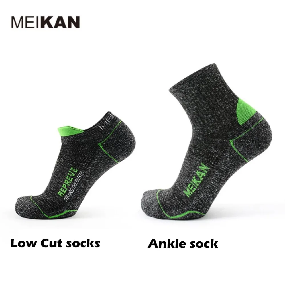MEIKAN Brand 2 Pair Profession Low Cut Jogging Sock Wicking Sweat Quick Dry Ankle Sport Socks