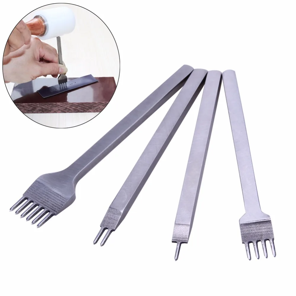 Leather Craft Tools Leather Hole Punch 4Pcs/lot DIY Leathercraft 3/4/5mm Leather Hole Punches Stitching Punch Tool