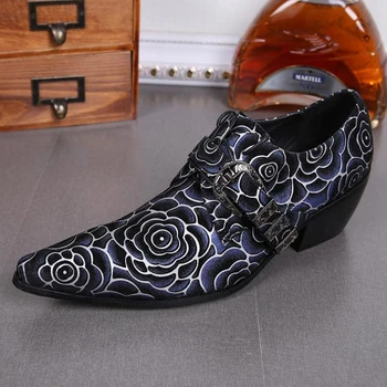 

Plus Size Elegant Pointed Toe Lace up Man Banquet Oxfords Height Increasing Suede Leather Men's Formal Dress Party Shoes SL273
