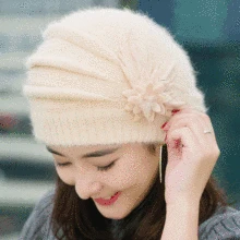 Милые зимние вязаные шапки для женщин, женские вязаные шапочки с цветами, женские вязаные шапочки, женские шапки, женские шапки для взрослых bivakmuts