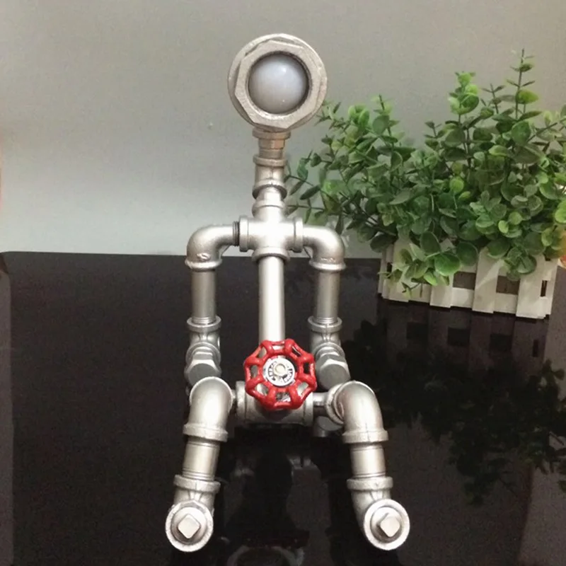 Industrial Iron Pipe Robot Bedside Desk Lamp Originality Bedroom Sexy Coffee Bar Table Lamp Loft Retro Decoration Free Shipping Industrial Iron Pipe Robot Bedside Desk Lamp Originality Bedroom Sexy Coffee Bar Table Lamp Loft Retro Decoration Free Shipping