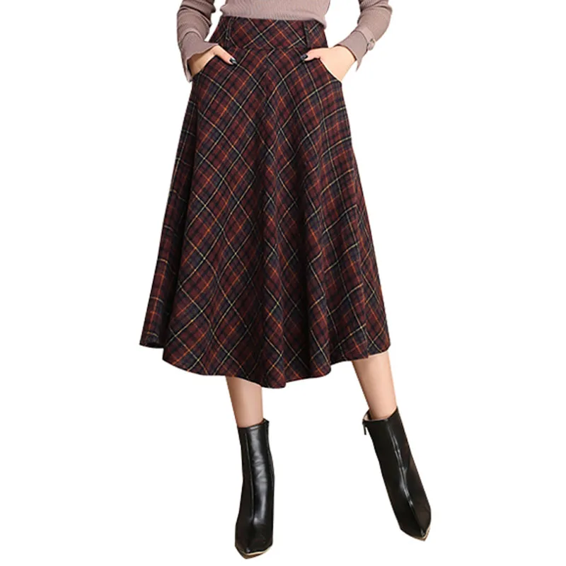 Check NYFS skirt wool thick plaid Women's Fall 