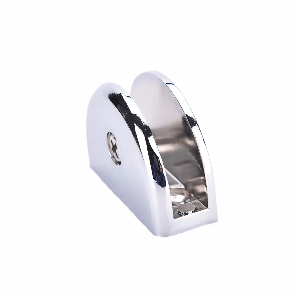 6 8MM Shelf Handrail Glass Clamps Silver Stainless Steel Semicircle