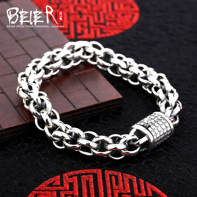 Top quality Beier 925 sterling silver bracelet high polish link chain trendy hand chain SCTYL0128 цена Top quality Beier 925 sterling silver bracelet high polish link chain trendy hand chain SCTYL0128 цены онлайн