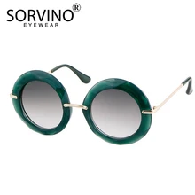 Винтажные дизайнерские фиолетовые смелые Круглые Солнцезащитные очки для женщин, роскошный бренд 90 s, ретро яркие желтые круглые солнечные очки, большие тени SN201