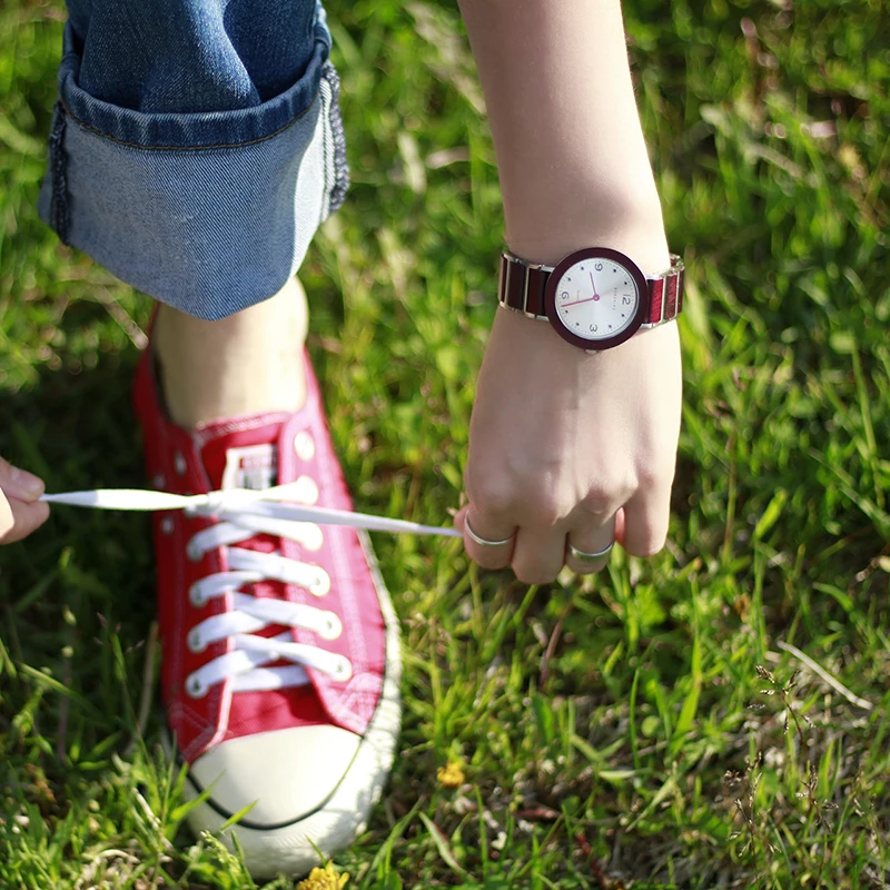 BOBO pájaro de madera Acero inoxidable relojes de mujer 6mm ultrafino impermeable Japón cuarzo hombres reloj grandes regalos - 5