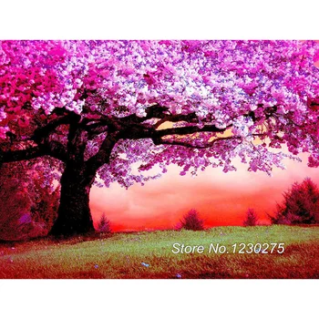 

Diy 5D Diamond Embroidery Pink tree Diamond Mosaic Picture Square Diamond Painting Cross Stitch Kit Needlework SD745