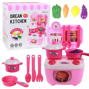 

Children Girl Role Play Mini Simulation Kitchenware Tableware Cookware Pretend Play Kitchen Cooking Food vegetables Kids Toys