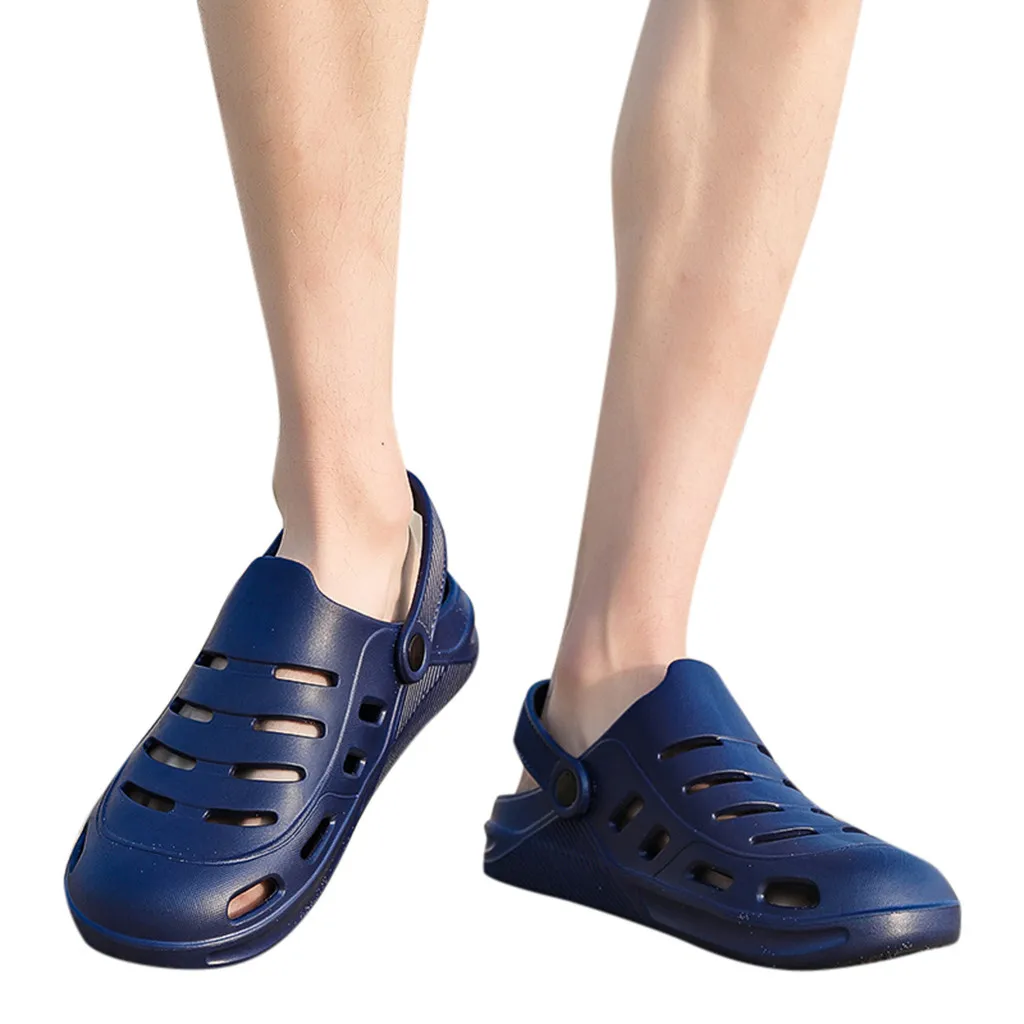 

Mens Outdoor Flats Slippers Breathable Walking Beach Sports Sandals summer Lightweight Non-slip Hole Shoes Flip Flops 2019 #G4