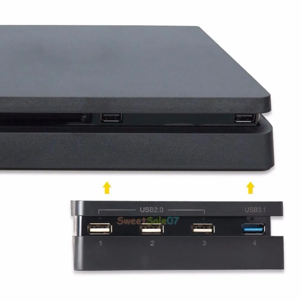 

3 USB 2.0 + 1 USB 3.1 HUB Splitter Expansion Adapter For PS4 Slim Gaming Consol