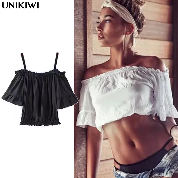 

Sexy Women's Slash Neck Butterfly Sleeve T shirt Tee.Ladies Casual Ruffle Off Shoulder Loose T shirts Tops.Chic Tees Streetwear