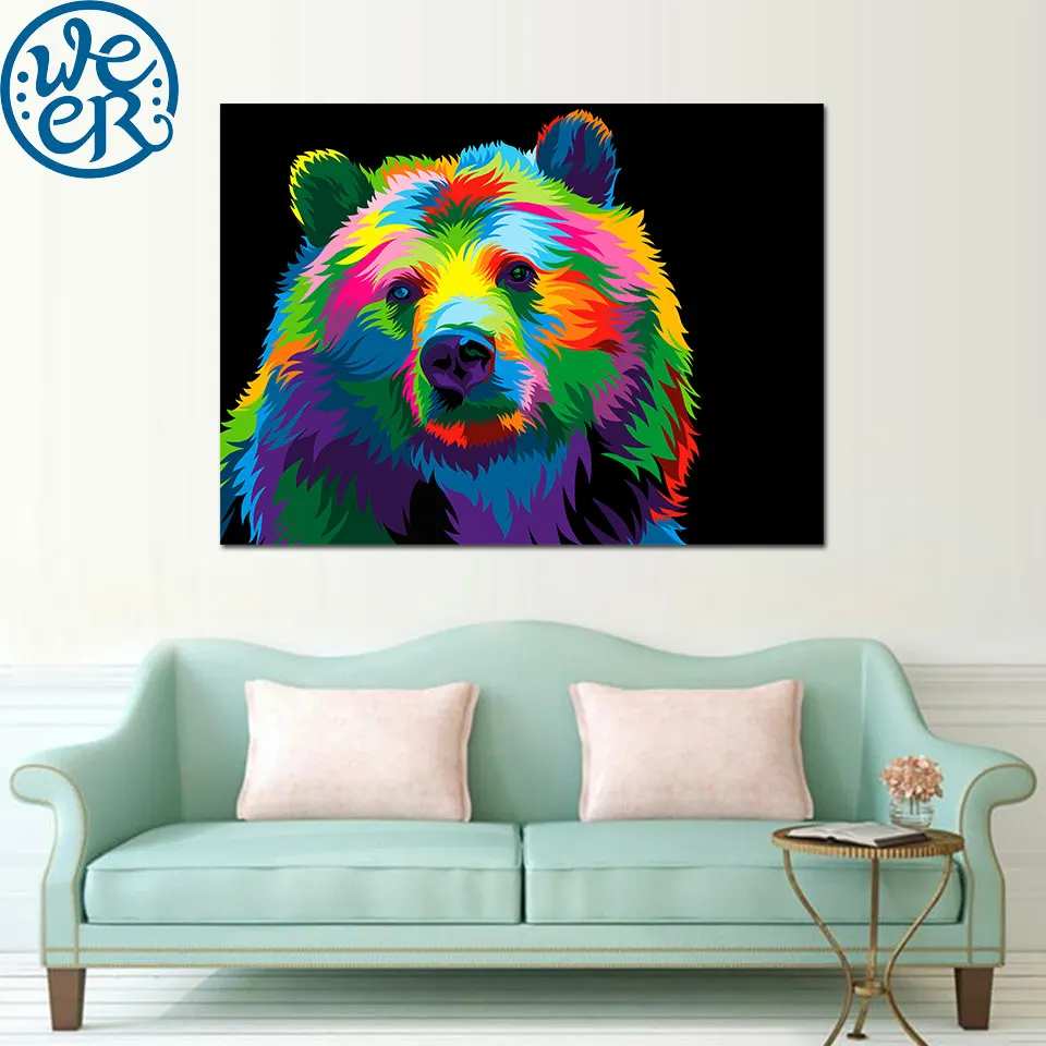 HD печать 1 панель Dreamer Bear by Weer коллекция цветов природы Живопись Домашнее