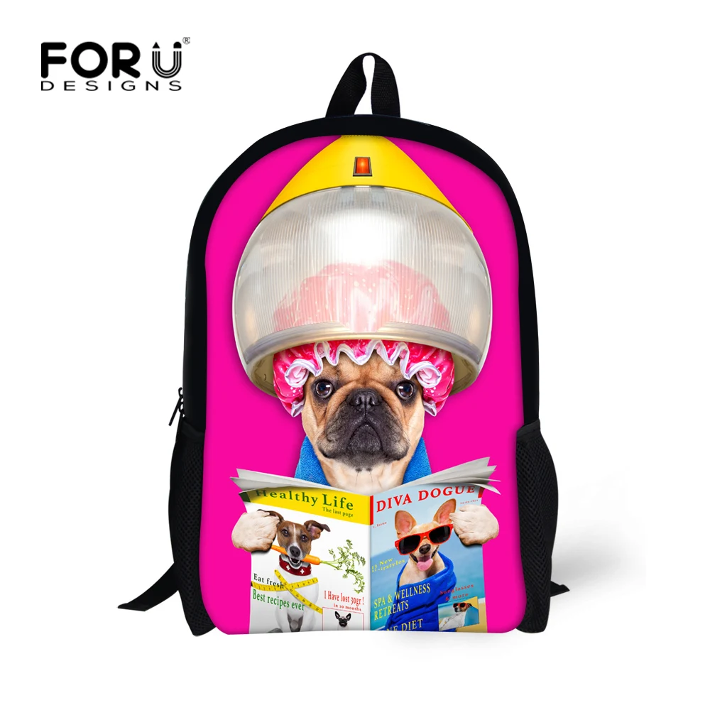 16 inch Children Backpacks Designer Animal Dog Printing Backpack for Teenager Girls Casual Kids School Bookbags Mochila infantil bookbags-for-girls
