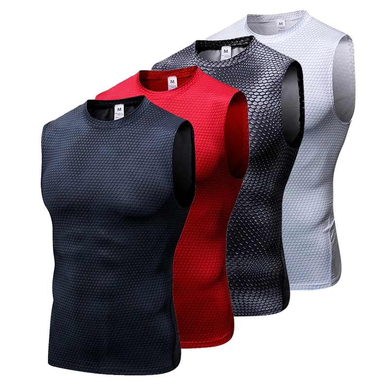 

Men Running Vest Gym Sleeveless Rashgarde T-Shirts Fitness Vest Bodybuilding Dry Tight Breathable Shirts Men's Muscle Guys Vest