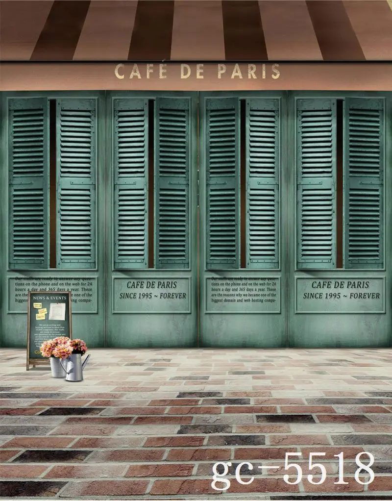 

200cm*150cm(6.5ft*5ft) Cafe de paris shop Photography backdrop backgrounds for photo studio 5518