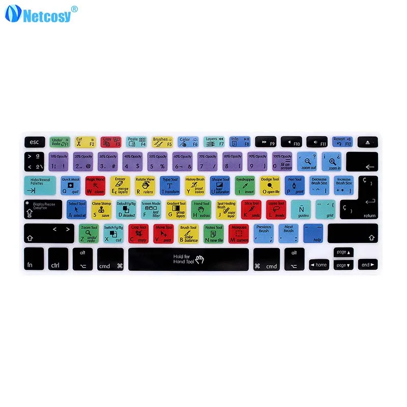 

Netcosy Spanish Shortcut Keyboard Covers for Macbook Pro A1278 Air 13 Ableton Final Cut Pro X Photoshop Rubber Shortcut Cover