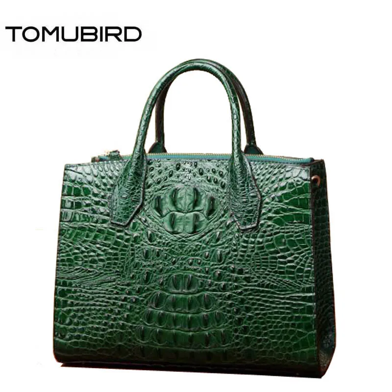 

Women genuine Leather bags superior cowhide bags for women 2019 new Crocodile pattern tote women handbags women famous brands