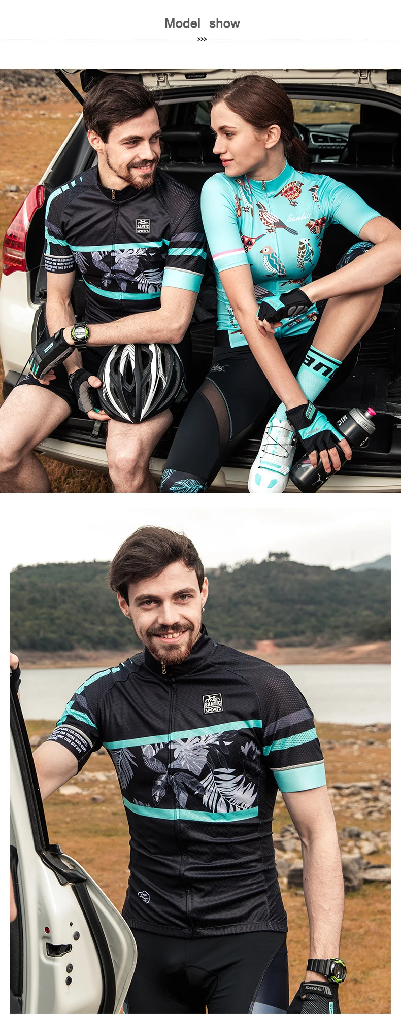 SANTIC 2018 Summer New Mountain Bike Short Sleeve Jersey Men Leaves Vintage Downhill Cycling Bicycle Quick Dry MTB Sport Men's (6)