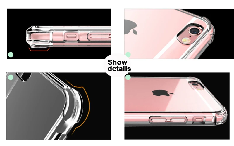 TOMKAS Half-wrapped Case For iPhone 6 Case Transparent With Design Plain Anti-knock Cases For iPhone 6 6S Plus Cases             (10)