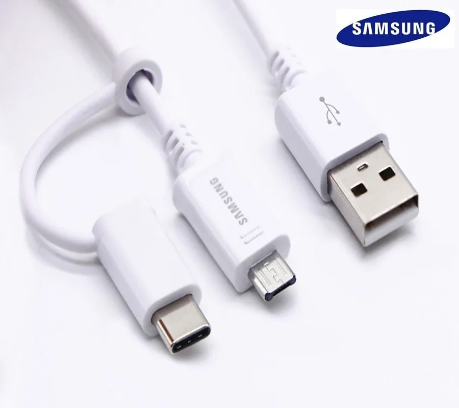 

Original Samsung Micro USB Cable & Type C Fast charging 2 in 1 Data Cable For Galaxy S8 S8+ S9 S9+ Note 8 NOTE 4 5 S6/S7 S7 edge