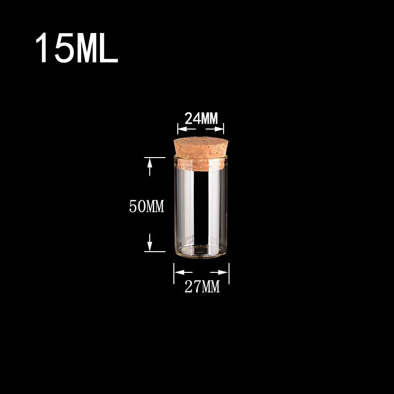 Пустые стеклянные бутылки с пробками, прозрачные флаконы, контейнеры для пищевых жидких подарков, хранение 15 мл, 20 мл, 25 мл, стеклянные бутылки, 50 шт