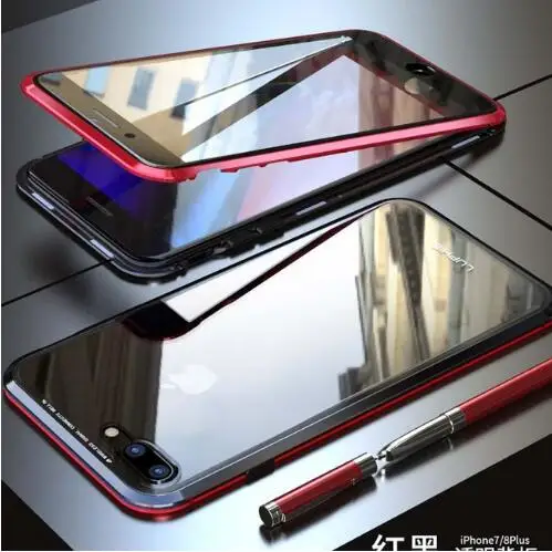 Чехол с полным корпусом 360 градусов для iPhone 7 8 Plus X XR XS Max прозрачный стеклянный
