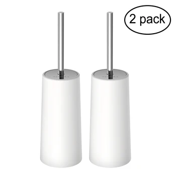 

HOMEMAXS 2 PCS Toilet Brush and Holder Set Good Grip Compact Modern Design Toilet Bowl Cleaner Brush Set for Bathroom(White)