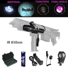 Охотничий светильник VASTFIRE 18650 нм с инфракрасным ночным видением, масштабируемый светильник-вспышка, ИК-фонарь+ аккумулятор+ крепление для прицела 20 мм