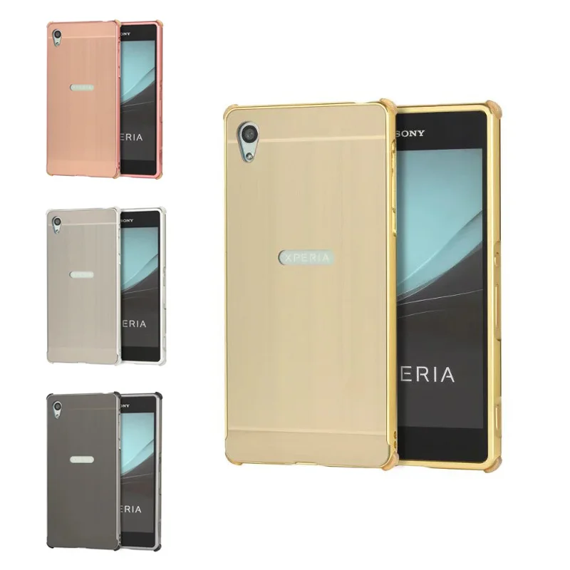 

For Sony Z3 Plus Z3+ Z4 Case Metal Frame Cover with Brushed Hard Back Cover Case For Sony Xperia Z4 Z3+ E6553 Z3 Plus Dual E6533