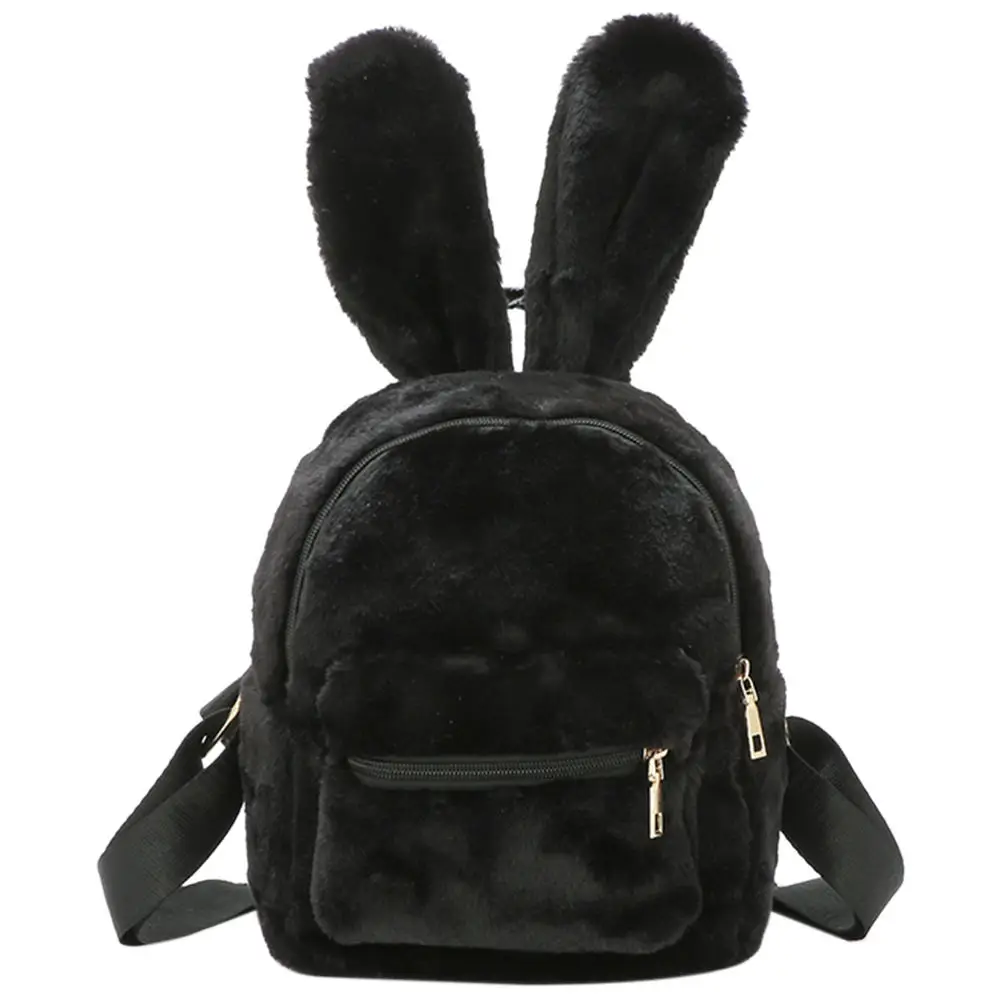 Plush Backpack Casual Bunny Ear Backpack Cute Animal Student Bag