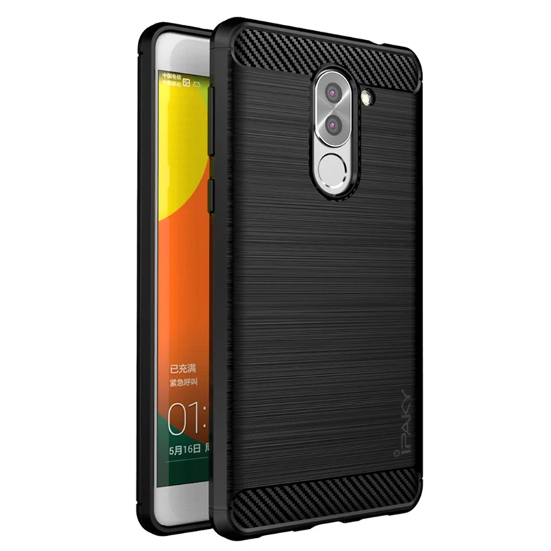 1.4MM Only IPAKY Slim Brushed Case For Huawei Honor 6X / BLN-AL10 TPU Phone with Carbon Fiber Pattern |
